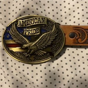 Boy belt with buckle, American Pride